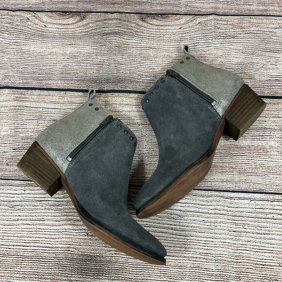 Diba True Short Order Suede Ankle Boots in Charcoal Pewter Size 8 Boho Western - Picture 8 of 13